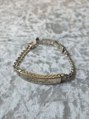 Brighton 'Friends' Engraved Silver-Tone ID Bracelet